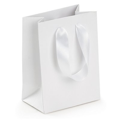 Ribbon handle gift bags in black or white - 1