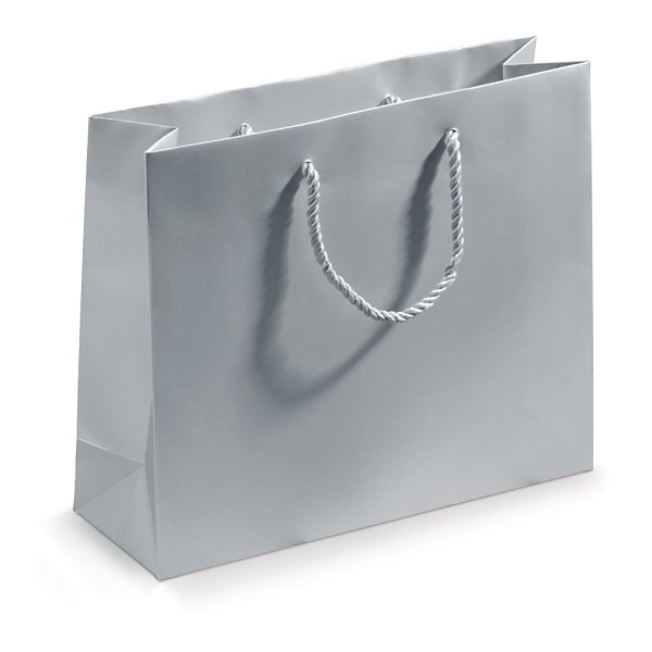 Dárková taška z matného papíru, 300 x 250 x 100 mm stříbrná | RAJA - 6