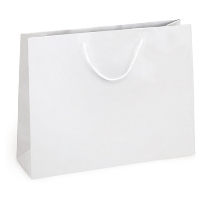Dárkové tašky z matného papíru, 400 x 320 x 120 mm bíla - 1