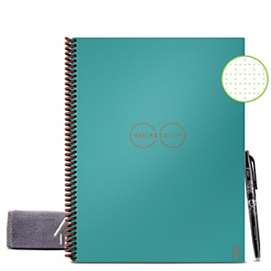 Rocketbook Core Cahier à spirale connecté réutilisable A4 21 x 29,7 cm - Bleu - 32 pages Rocketbook Core Cahier à spirale connecté réutilisable A4 21 x 29,7 cm - Bleu - 32 pages