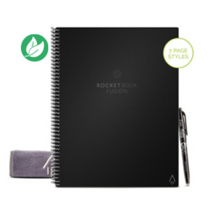 Rocketbook Fusion Cahier à spirale connecté réutilisable A4 21 x 29,7 cm - Noir - 42 pages