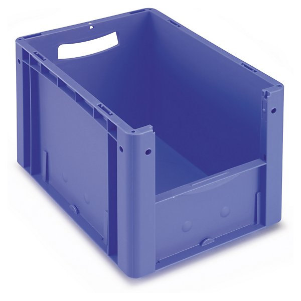 Rode Euronorm-stapelbak met grijpopening aan voorzijde 600x400x220mm - 2