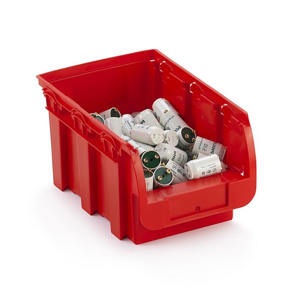 Rode voordelige magazijnbak in kunststof 215x102x75mm - 4