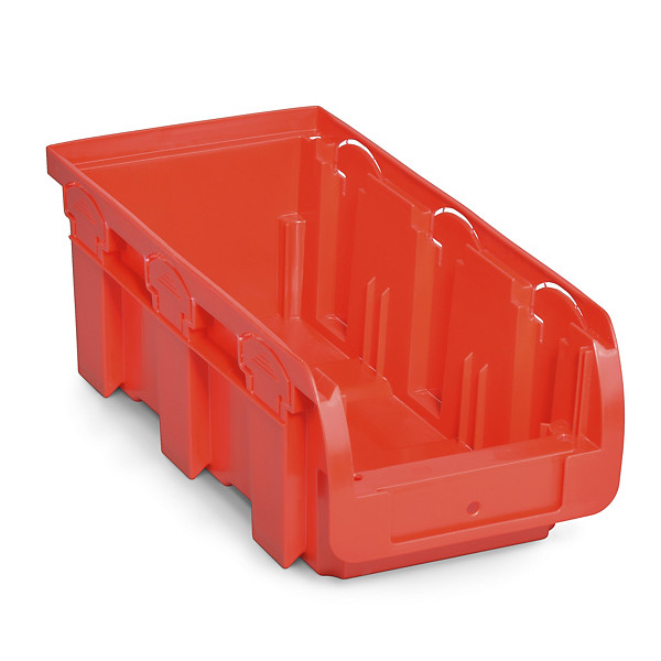 Rode voordelige magazijnbak in kunststof 215x102x75mm - 1