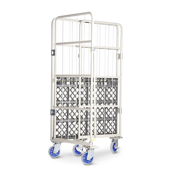 Roll container pieghevole con base in plastica portata 500 kg - 2