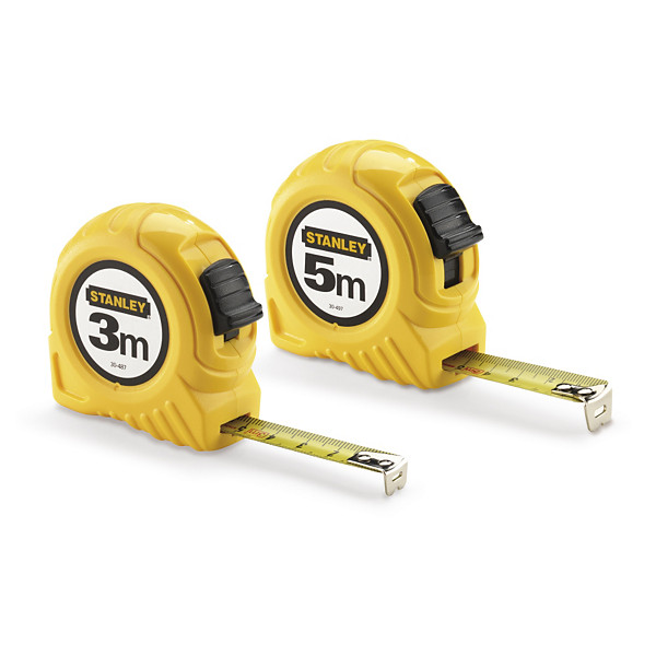 Rolmeter Stanley 3 m lengte met gele slijtvaste meetband - 1