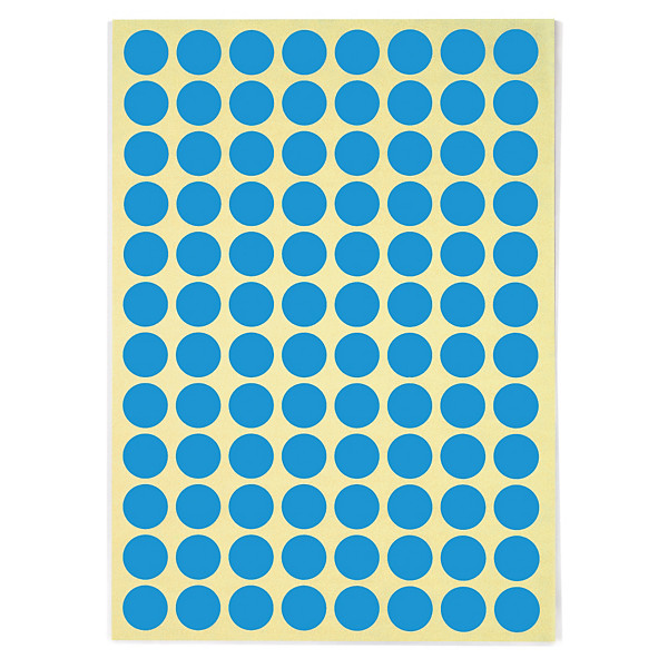 Ronde gekleurde signaaletiketten diameter 15mm blauw - 1