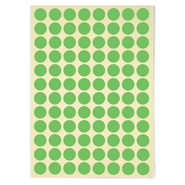 Ronde gekleurde signaaletiketten diameter 15mm groen - 1