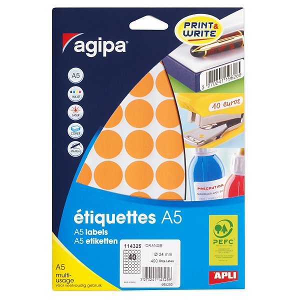 Ronde gekleurde signaaletiketten diameter 15mm zwart - 8
