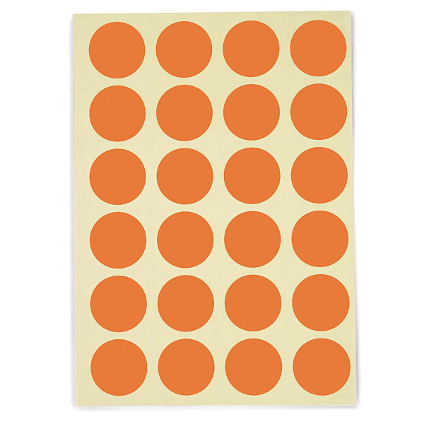Ronde gekleurde signaaletiketten diameter 30mm oranje - 1