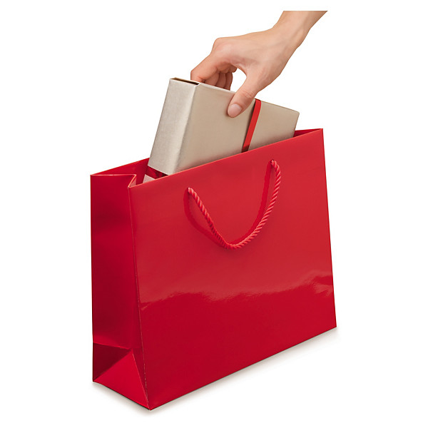 Rood lakpapieren draagtas 30x10x25m