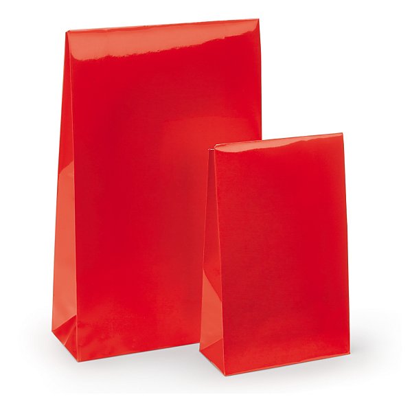 Rood zakje met blokbodem en zelfklevende sluiting 14x5,5x23 cm - 2