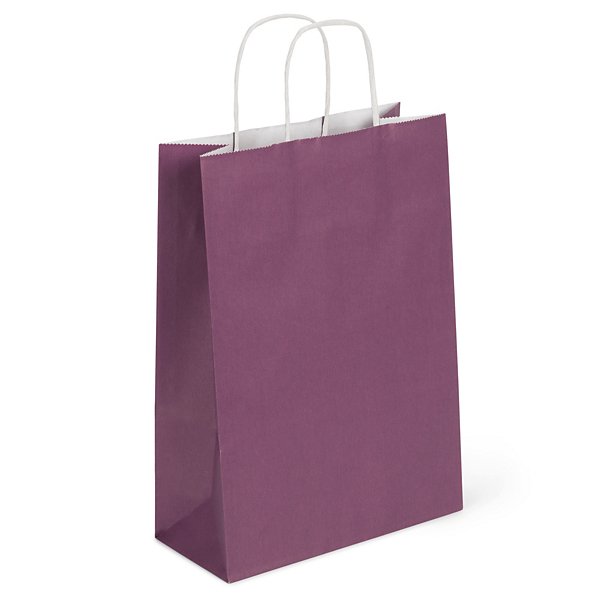 Rosa bärkassar av kraftpapper med tvinnade handtag i samma färg RAJA B 250 x H 320 x B 110 mm - 6