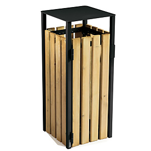 ROSSIGNOL Corbeille a poser ou a fixer eden - 110 L - sans cendrier - bois / gris manganese ROSSIGNOL Corbeille a poser ou a fixer eden - 110 L - sans cendrier - bois / gris manganese