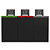 ROSSIGNOL Kit meuble de tri selectif 3x90l pour restauration collective - avec serrure - alitri  - gris manganese / vert /rouge  / gris - 2
