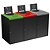 ROSSIGNOL Kit meuble de tri selectif 3x90l pour restauration collective - avec serrure - alitri  - gris manganese / vert /rouge  / gris - 1