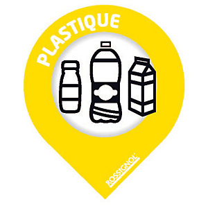 ROSSIGNOL Lot de 10 stickers tri -plastique - jaune colza