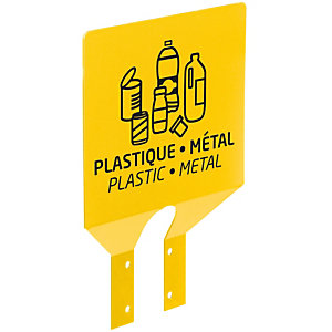 ROSSIGNOL Plaque signaletique de tri /poteau - plastique - jaune colza