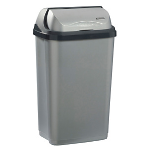 ROSSIGNOL Poubelle couvercle coulissant - 50l - oktop - gris clair / gris fonce ROSSIGNOL Poubelle couvercle coulissant - 50l - oktop - gris clair / gris fonce