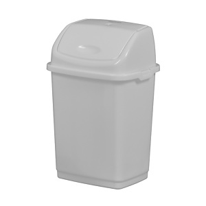 ROSSIGNOL Poubelle plastique a couvercle basculant clap - 5l - blanc ROSSIGNOL Poubelle plastique a couvercle basculant clap - 5l - blanc