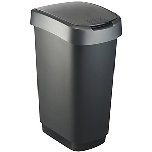 ROTHO Pattumiera basculante, Capacità 25 litri, Nero/Grigio ROTHO Pattumiera basculante, Capacità 25 litri, Nero/Grigio