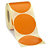 Rotolo da 500 bollini adesivi amovibili arancio diametro 70mm - 1