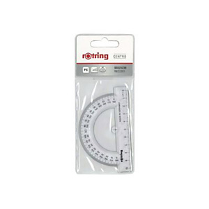 Rotring Centro Transportador semicircular con regla de 10 cm de plástico transparente Rotring Centro Transportador semicircular con regla de 10 cm de plástico transparente