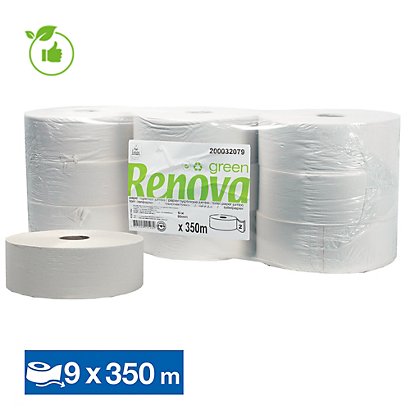 Rouleau papier toilette Renova jumbo, lot de 9 rouleaux - 1