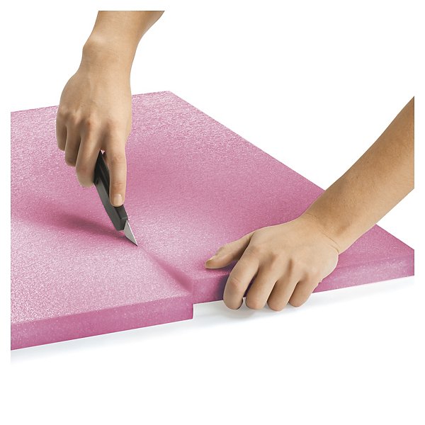Roze antistatische polyethyleenschuimplaat 60x40x2,5 cm - 3