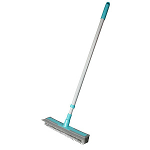ROZENBAL Balai coiffeur fibres caoutchouc à manche télescopique - Longueur brosse 32 cm - Gris et Bleu clairs ROZENBAL Balai coiffeur fibres caoutchouc à manche télescopique - Longueur brosse 32 cm - Gris et Bleu clairs