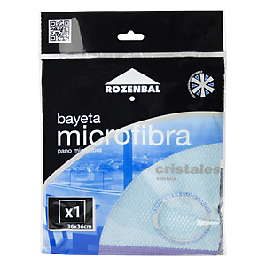 ROZENBAL Bayeta de microfibra para cristales, 36 x 36 cm, azul ROZENBAL Bayeta de microfibra para cristales, 36 x 36 cm, azul