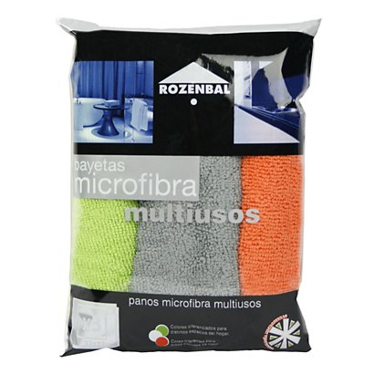 ROZENBAL Bayetas de microfibra multiusos, 32 x 32 cm, colores surtidos