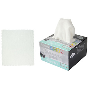 ROZENBAL Bayetas de microfibra multiusos desechables, 23 x 22 cm, blancas ROZENBAL Bayetas de microfibra multiusos desechables, 23 x 22 cm, blancas