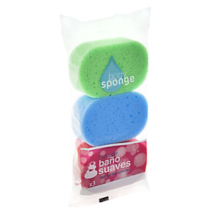 ROZENBAL Esponja de baño suave, colores surtidos, pack de 3 ROZENBAL Esponja de baño suave, colores surtidos, pack de 3
