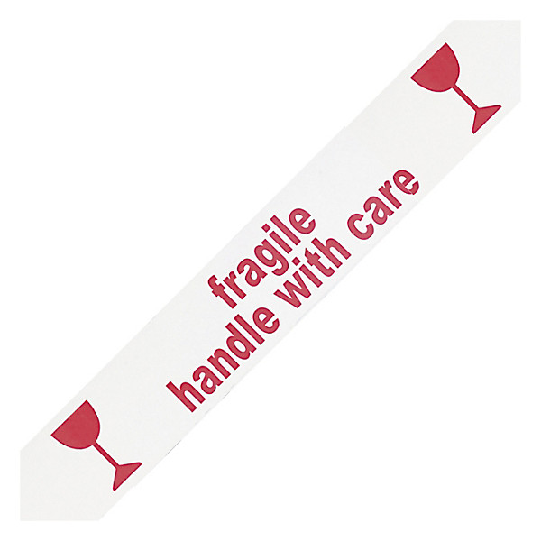 Ruban adhésif blanc PP silencieux "Fragile Handle with care" 28microns 48 mm x 66 m - 1