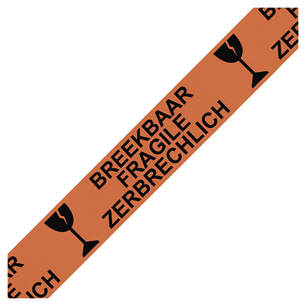 Ruban adhésif coloré PP silencieux "Breekbaar-Fragile- Zerbrelich" 28microns 48 mm x 66 m - 1