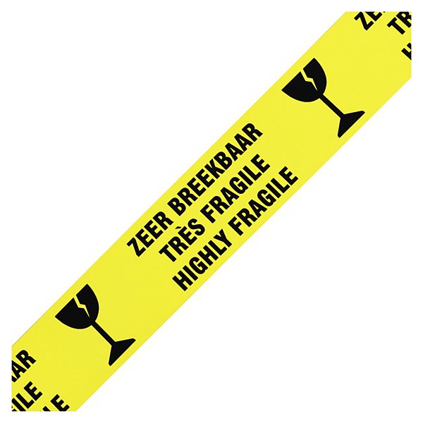 Ruban adhésif coloré PP silencieux "Zeer breekbaar-Très fragile-Highly fragile" 28microns 48 mm x 66 m - 9