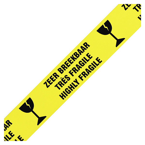 Ruban adhésif coloré PP silencieux "Zeer breekbaar-Très fragile-Highly fragile" 28microns 48 mm x 66 m - 1