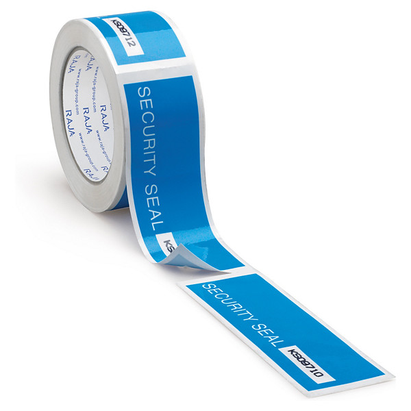 Ruban adhésif de sécurité bleu prédécoupé et numéroté RAJA 48 mm x 50 m - 1