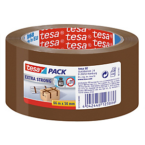 Ruban adhésif d'emballage PVC Tesa Pack Extra Strong, 50 mm x 66 m, Havane Ruban adhésif d'emballage PVC Tesa Pack Extra Strong, 50 mm x 66 m, Havane