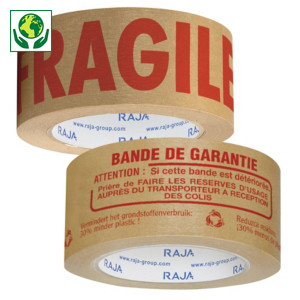 Ruban adhésif en papier kraft imprimé avec message 57 g/m² RAJA Ruban adhésif en papier kraft imprimé avec message 57 g/m² RAJA