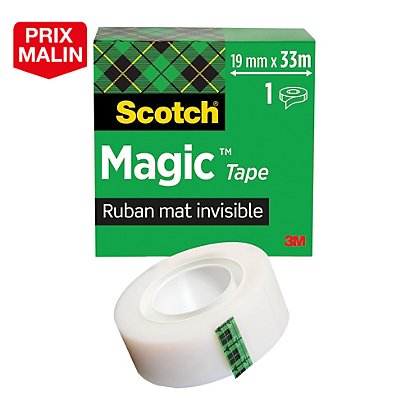 Ruban adhésif Scotch® Magic mat invisible, 19 mm x 33 m, lot de 6 rouleaux - 1