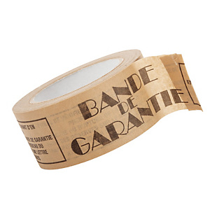 Ruban adhésif en papier kraft 80g/m2 bande de garantie 50 mm x 50 m, lot de 6 rubans Ruban adhésif en papier kraft 80g/m2 bande de garantie 50 mm x 50 m, lot de 6 rubans