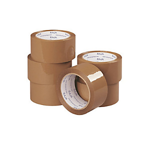 Ruban adhésif polypropylène havane RAJA Standard, lot de 6 Ruban adhésif polypropylène havane RAJA Standard, lot de 6