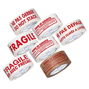 Ruban adhésif pour usage palette BANDE DE GARANTIE RAJA 50 mm x 100 m