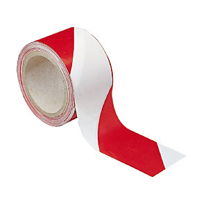 Ruban de signalisation haute résistance rouge et blanc 100 m x 5 cm