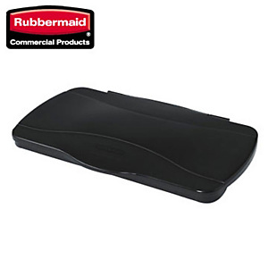 Rubbermaid Commercial Products Coperchio per bidone Slim Jim®, Con cerniere a chiusura ermetica, Nero