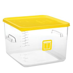 Rubbermaid Commercial Products Food Service Contenitore per alimenti quadrato, Capacità 11,4 l, Codice colore Giallo Rubbermaid Commercial Products Food Service Contenitore per alimenti quadrato, Capacità 11,4 l, Codice colore Giallo