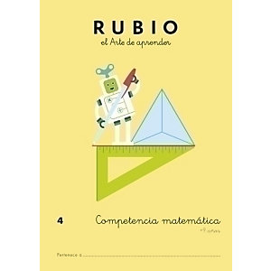 RUBIO Cuaderno A4 competencia Matemáticas 4, castellano