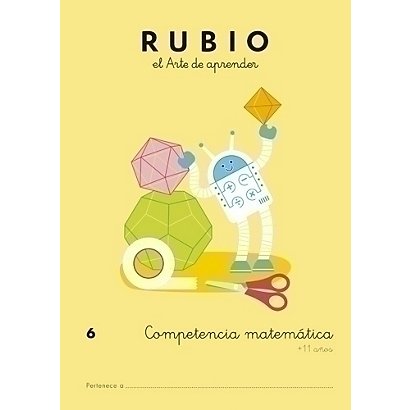 RUBIO Cuaderno A4 competencia Matemáticas 6, castellano